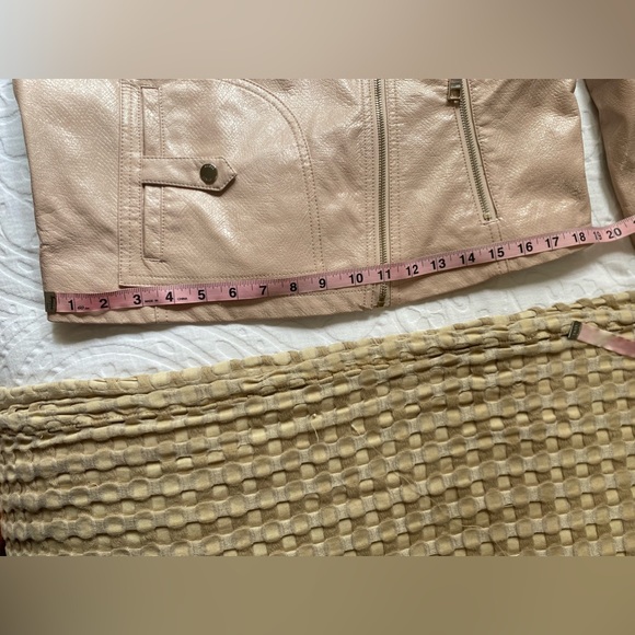 SZ L GUESS PINK FAUX LEATHER MOTO JACKET - Picture 10 of 14